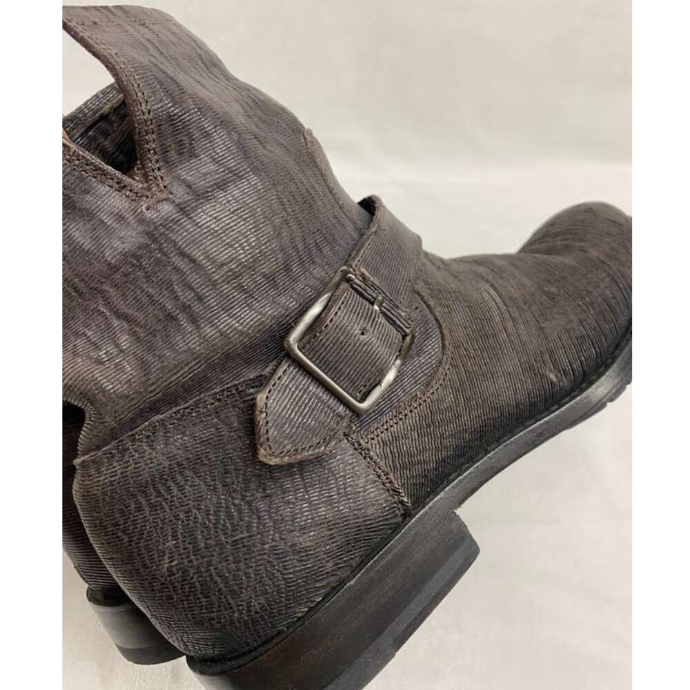 Frye Leather Boot Natalie Engineer Short Dark Grey Charcoal Boots Sz 8.5 - Picture 6 of 9